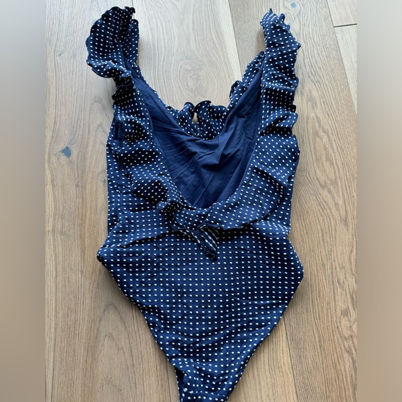 Eberjey navy with white polka for bathing suit size medium - Picture 2 of 3